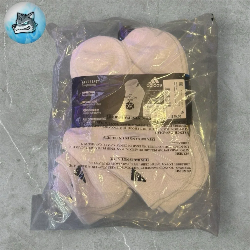 Adidas Climalite Men White 6 Pair Low Cut Athletic Socks Shoe Size 6-12